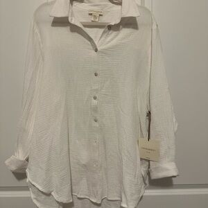 Cynthia Rowley Textured White Shirt